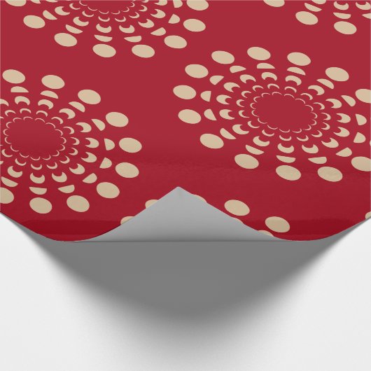 月相,占星術の金ゴールド,赤,天 ラッピングペーパー (角)