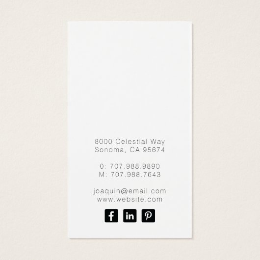 月相〔占星術の〕十二宮図イヤリングジュエリー表示カード (裏面)