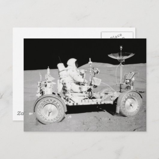 月着陸機を月に運転する宇宙飛行士 ポストカード (正面/裏面)