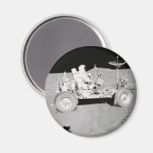 月着陸機を月に運転する宇宙飛行士 マグネット (正面/裏面)