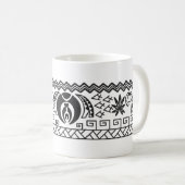月瞑想ポリネシアのタトゥーマグ コーヒーマグカップ (正面右)
