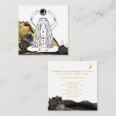 *~*月瞑想ルナバラ女神ブラック金ゴールド スクエア名刺 (正面/裏面)