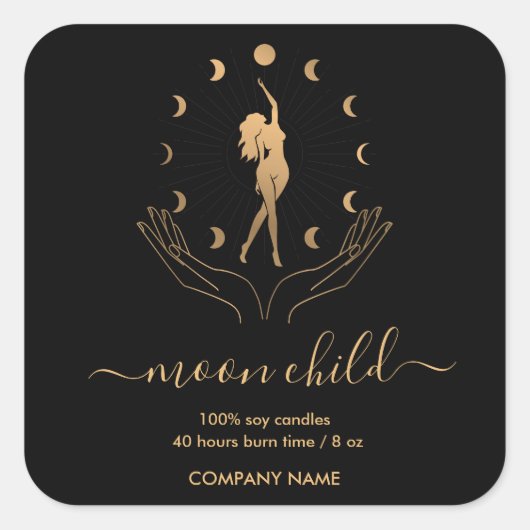 月神秘の魔性の天柳の醤油キャンドル スクエアシール (正面)