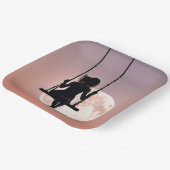 月空のブランコの少女 ペーパープレート (傾斜あり)