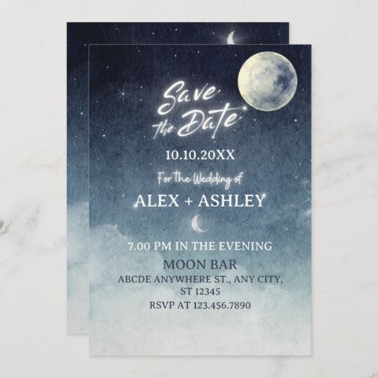 月空の光が水の色を星 セーブザデート (正面/裏面)