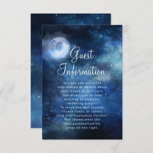 月空の満月の天結婚の情報 エンクロージャーカード (正面/裏面)