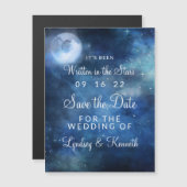 月空の満月の星の結婚式の日付を保存 マグネット招待状 (正面/裏面)