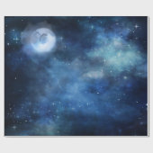 月空フルムーンシチュアル銀河系スターズ結婚ズ ラッピングペーパー (フラット)