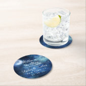 月空フルムーンシチュアル銀河系モノグラム ラウンドペーパーコースター (インサイチュ)