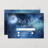 月空フルムーンスターウェディングRSVP応答 出欠カード (正面/裏面)