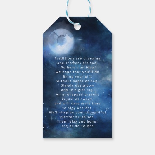 月空フルムーンスターズブライダルディスプレイシャワー ギフトタグ (裏面)