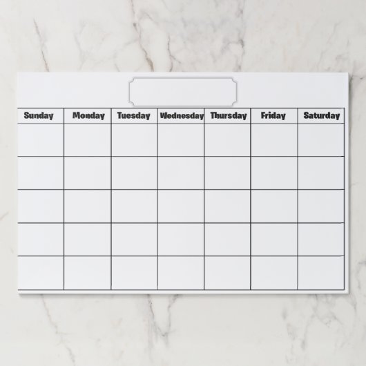 月空白の単位カレンダー ペーパーパッド (正面)