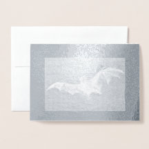 月箔挨拶カード実在付きヴィンテージこうもり