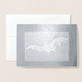 月箔挨拶カード実在付きヴィンテージこうもり 箔カード