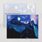 月素晴らし付き中国の壁 ポストカード (正面/裏面)