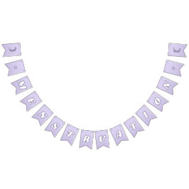 月経可愛いラベンダーパープルファンキーレタリング バンティングフラッグ