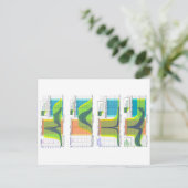 月経周期チャートを調節する女性ホルモン ポストカード (スタンド正面)