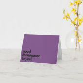 月経閉止期の挨拶状! おもしろい-紫色 カード (黄色い花)