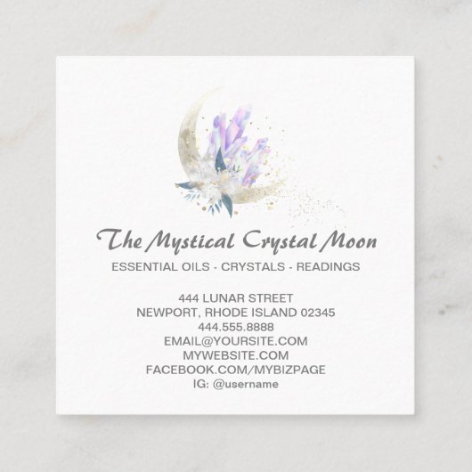 *~*月結晶フローラ宇宙グリッター スクエア名刺 (裏面)