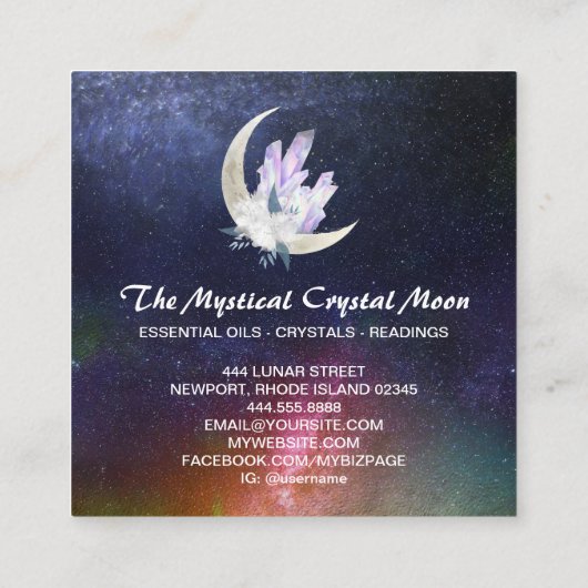 *~*月結晶フローラ星雲 スクエア名刺 (裏面)
