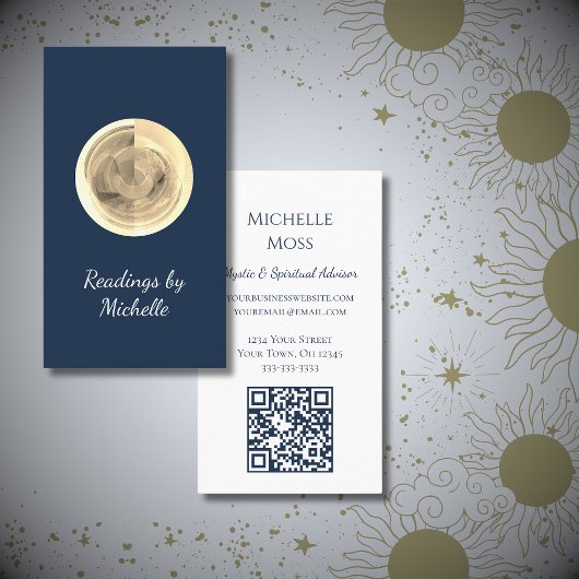 月結晶モダンボールシンプルタロット読取装置 名刺