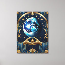 月絵画付きアーケインタロット キャンバスプリント