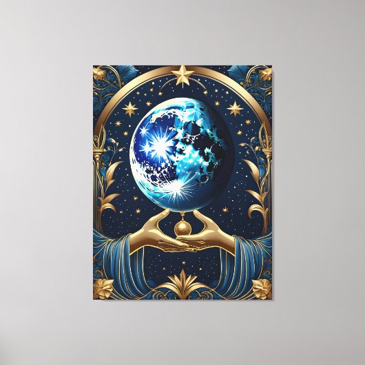 月絵画付きアーケインタロット キャンバスプリント (正面)