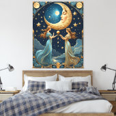 月絵画付き女児魔法 キャンバスプリント (インサイチュ (寝室))