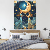 月絵画付き女児魔法 キャンバスプリント (インサイチュ (寝室))