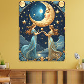 月絵画付き女児魔法 キャンバスプリント (インサイチュ (リビング))