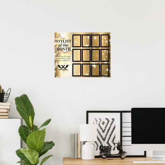 月美しいサロン従業員の表示のスタイリスト ポスター (ホームオフィス)