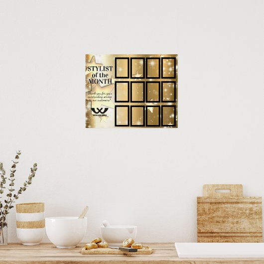 月美しいサロン従業員の表示のスタイリスト ポスター (キッチン)