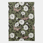 月花とスフィンクスの蛾 キッチンタオル (縦)