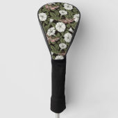 月花とスフィンクスの蛾 ゴルフヘッドカバー (正面)