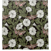 月花とスフィンクスの蛾 シャワーカーテン (正面)