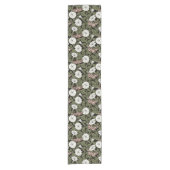 月花とスフィンクスの蛾 ショートテーブルランナー (正面)