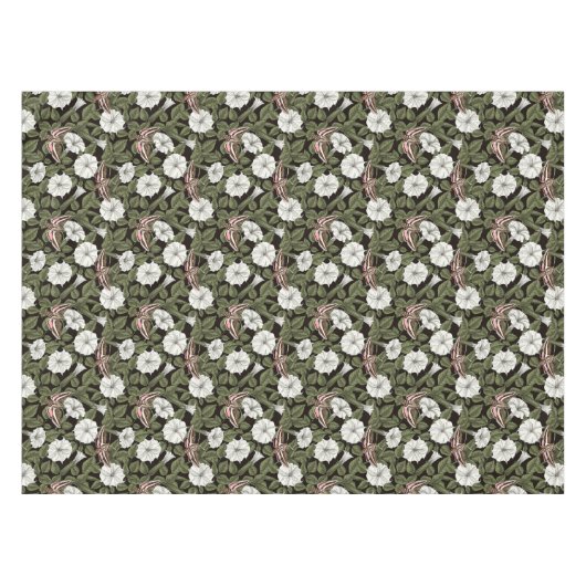 月花とスフィンクスの蛾 テーブルクロス (正面(横))