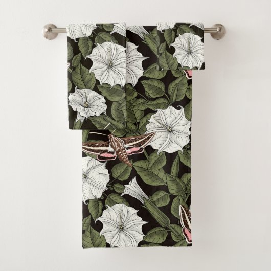 月花とスフィンクスの蛾 バスタオルセット (インサイチュ)