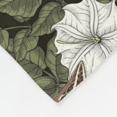 月花とスフィンクスの蛾 フリースブランケット (角)