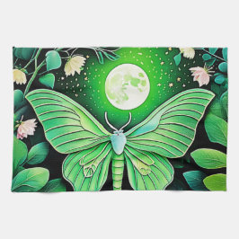 月蝶開花デザイン キッチンタオル