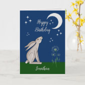 月見うさぎ折りグリーティングカード カード (黄色い花)