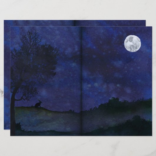 月見うさぎ真夜中のスクラップブックページ (正面/裏面)