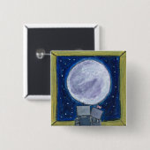 月見ロボットのボタン 缶バッジ (正面&裏面)