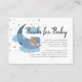 月記の上に眠る熊のベビー エンクロージャーカード (正面)