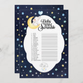 月象の上でベビー語スクランブルゲーム 招待状 (正面/裏面)