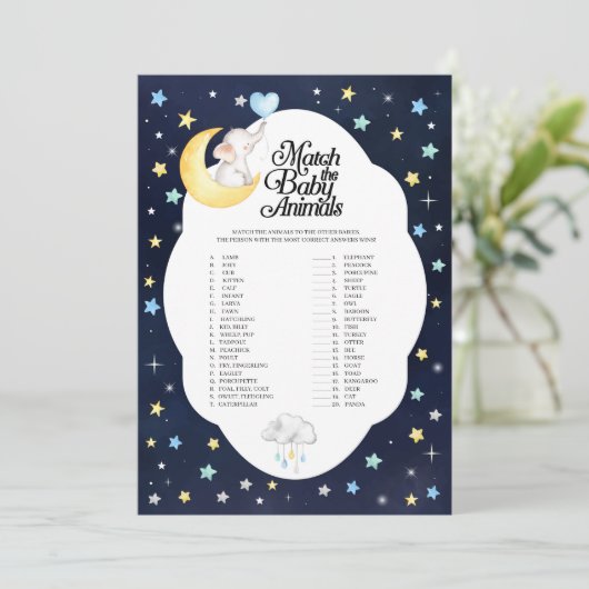 月象の上で赤ん坊の動物のゲームに一致 招待状 (スタンド正面)