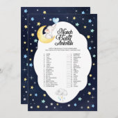 月象の上で赤ん坊の動物のゲームに一致 招待状 (正面/裏面)