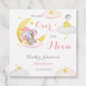 月象の女の子の赤ちゃんシャワーの上 フェイバータグ (裏面)