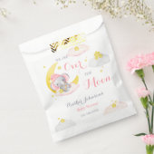 月象の女の子の赤ちゃんシャワーの上 フェイバーバッグ (封をした状態)