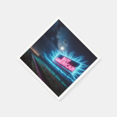 月買付きアメリカのネオン看板 スタンダードカクテルナプキン (角)